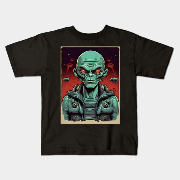 Human Alien Hybrid Kids T-Shirt by VivaLaRetro